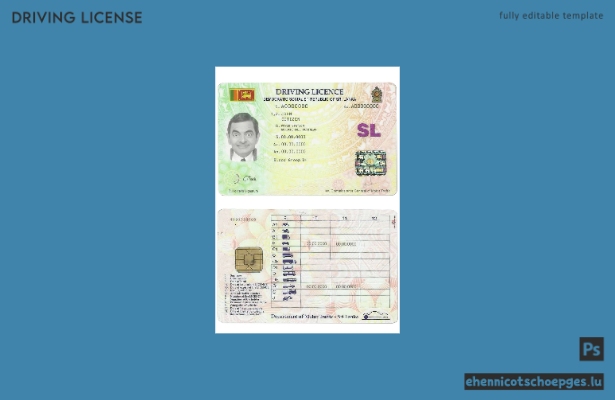 Beispiel für einen Führerschein aus Sri Lanka